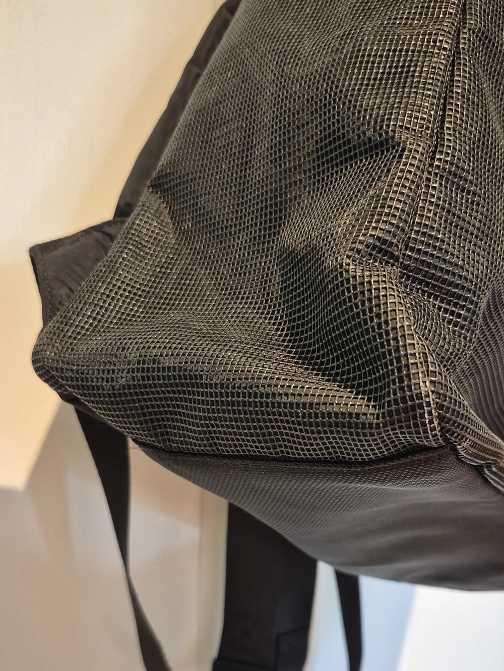 Athleta Black Mesh Zip-Top Backpack